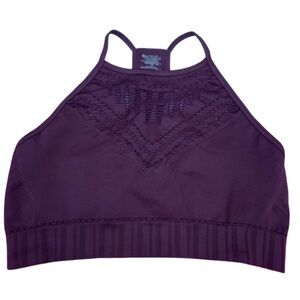 Cropped tank top fitness girly gym Women's Athleta Sports Bra, Burgundy, Size M